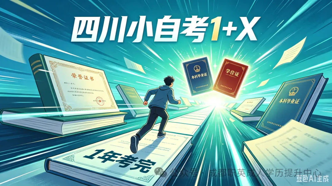 在职专科轻松升本·报考第二本科学历/高效规划快速提升学历层次—小自考1+X模式，1年考完，1.5年毕业